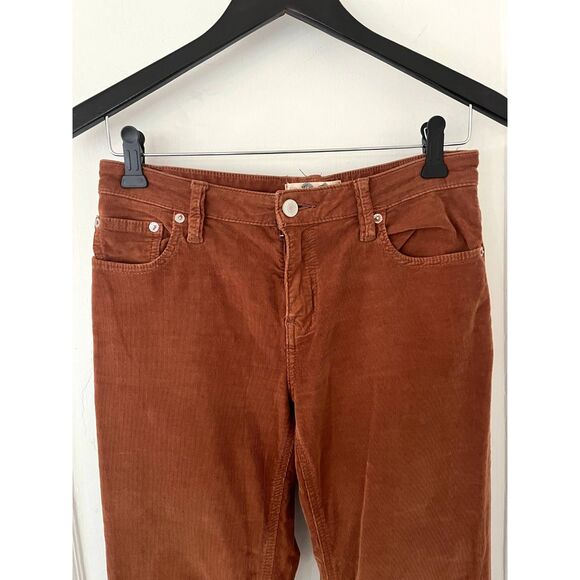 Womens Free People We the Free Corduroy Flare Brown Pants Frayed Hem Size 26 - Picture 8 of 8